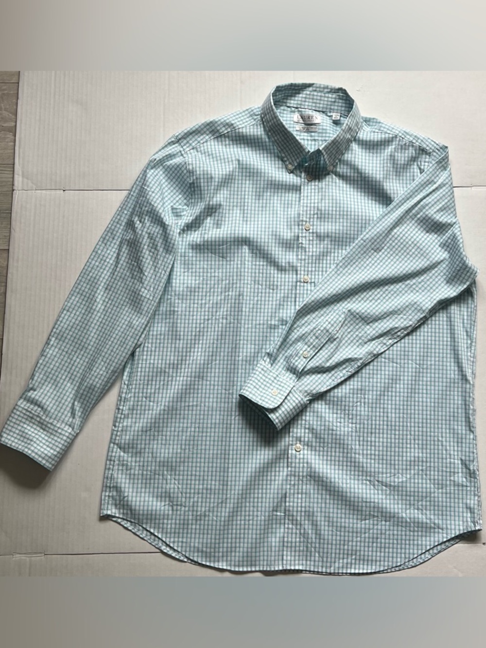 Ralph Lauren Men's Light Mint Green Check Button-Down Shirt